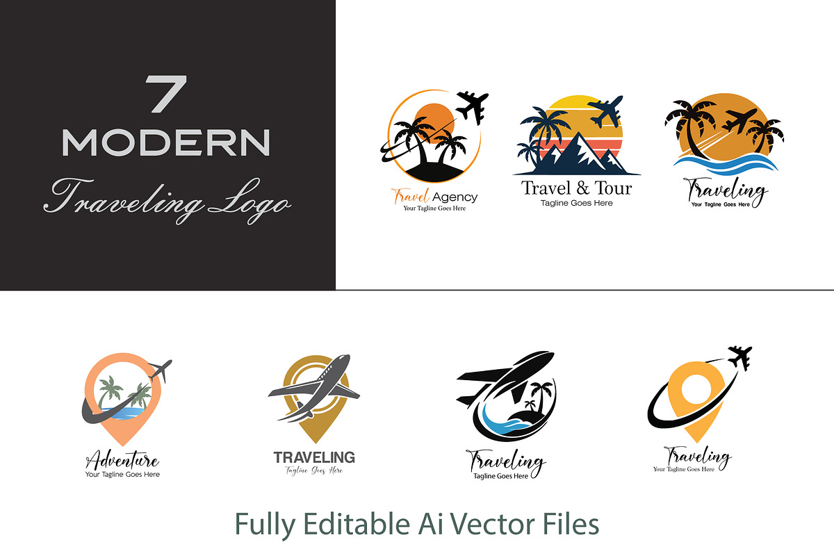 Modern Traveling Logo Collection, a Branding & Logo Template by YUDesignStore (Photo 1 of 17)