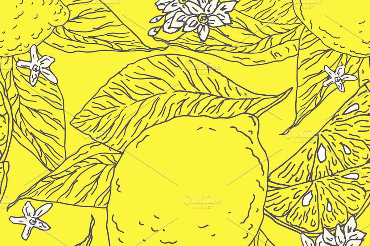 Lemon fruit pattern set, a Pattern Graphic by OKart.studio (Photo 3 of 4)