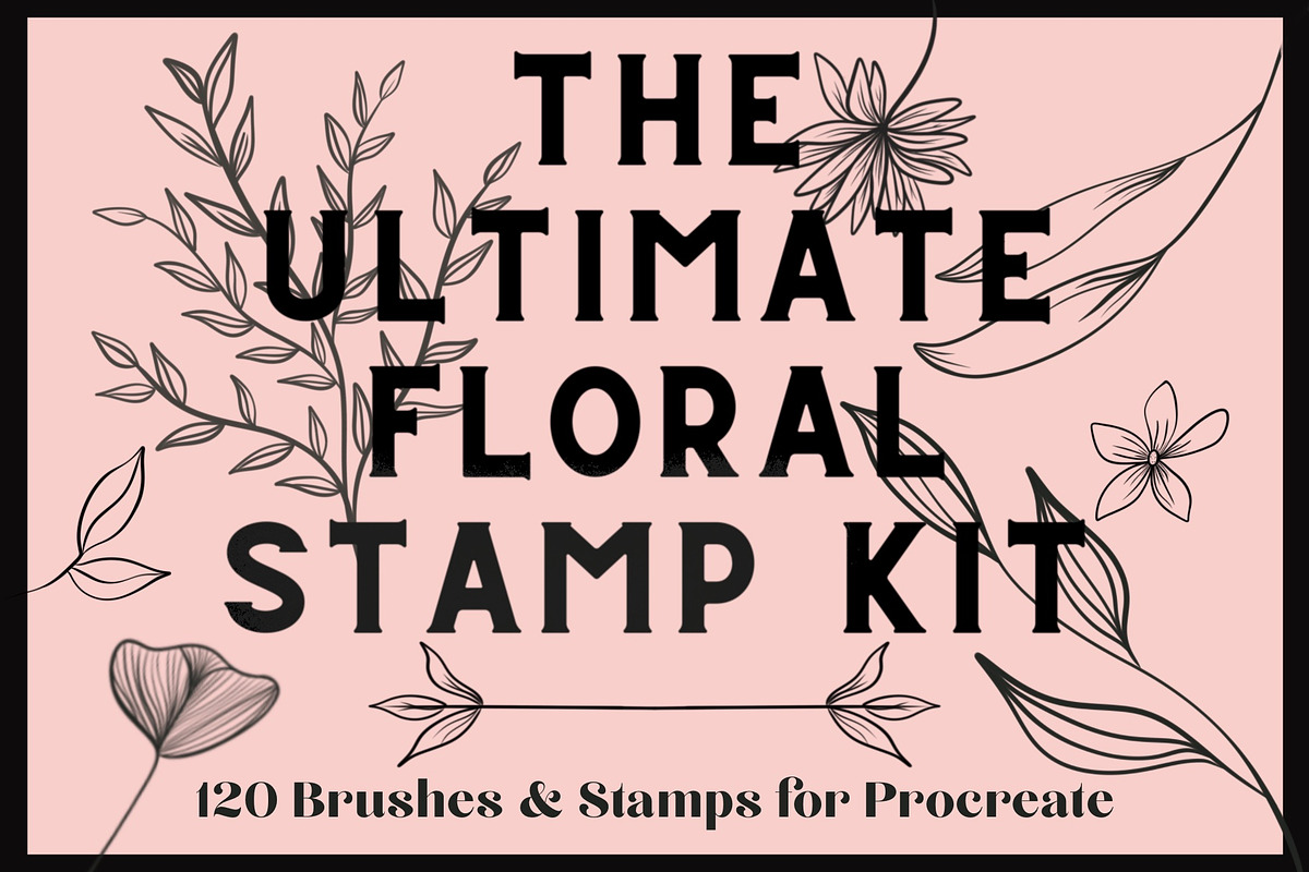 Procreate Floral Stamp Kit, a Brush Add-On by KJP Designs (Photo 1 of 11)
