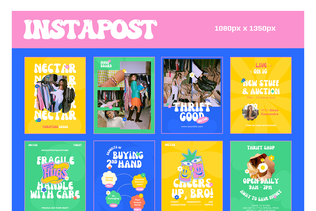 Thrifting Social Media Pack, a Social Media Template by Sixtysix Labs (Photo 4 of 9)