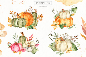 Pumpkins Watercolor Collection