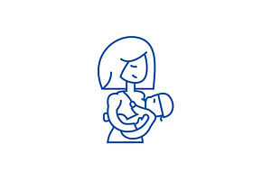 Mother Breastfeeding Baby Line Icon