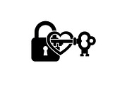 Heart Lock and Key Silhouette Icons, an Illustration by Designer_Momina (Thumbnail 29 of 51)