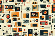 Retro Technology Pattern, a Background Graphic by Printable Treasure (Thumbnail 4 of 4)