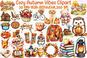 Cozy Autumn Vibes Clipart, an Illustration by Sublimation Artist (Thumbnail 1 of 6)