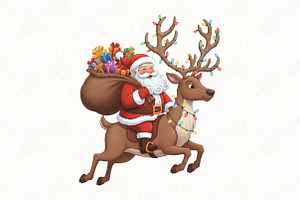 Santa Deer Hunting Christmas PNG, an Illustration by CraftArtStudio