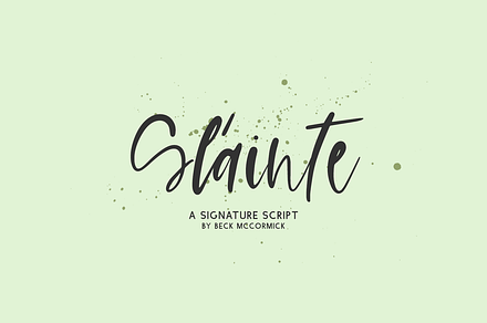 Slainte Script, a Handwritten Font by Beck McCormick