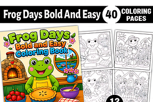 Bold Easy Frog Days Coloring Book