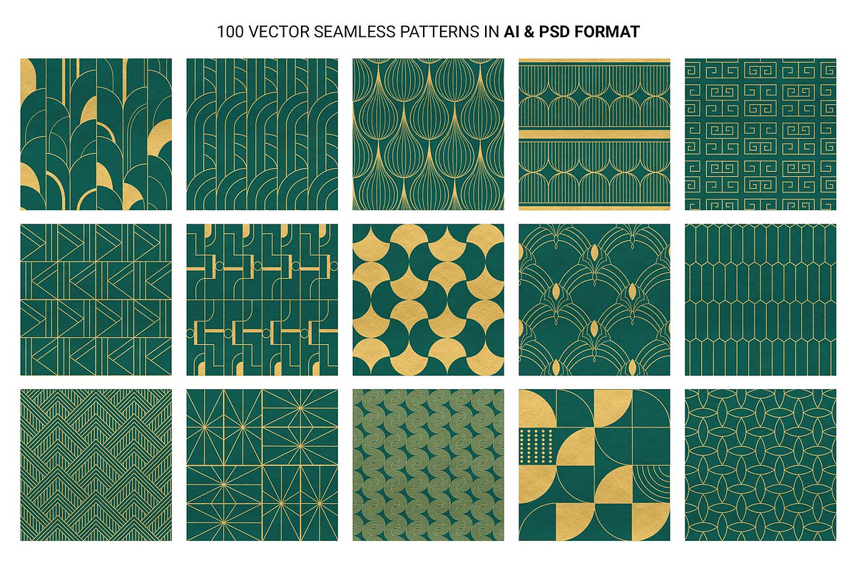 Art Deco Patterns Collection, a Pattern Graphic by DesignerCandies (Photo 14 of 21)