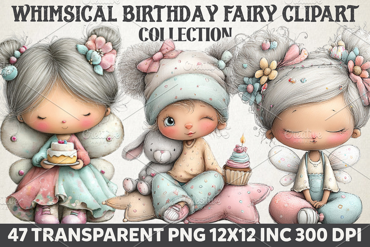 Birthday Fairy Clipart, an Illustration by RobertsArt (Photo 1 of 7)