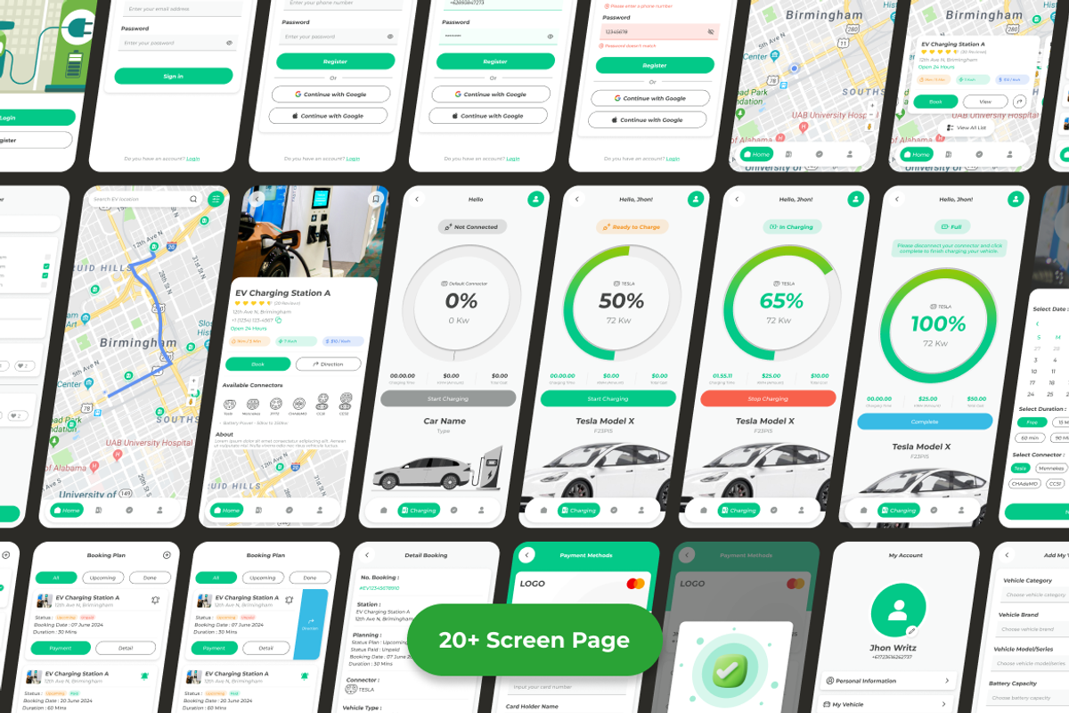 EV Charging App Mobile UI KIT, an App Template by UICreative (Photo 3 of 4)