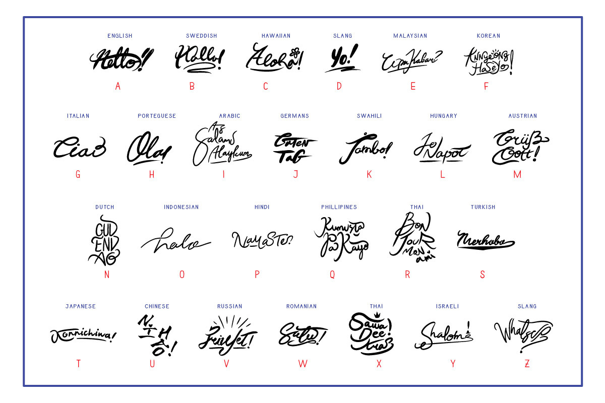 Hello Multilanguage Dingbats preview 2