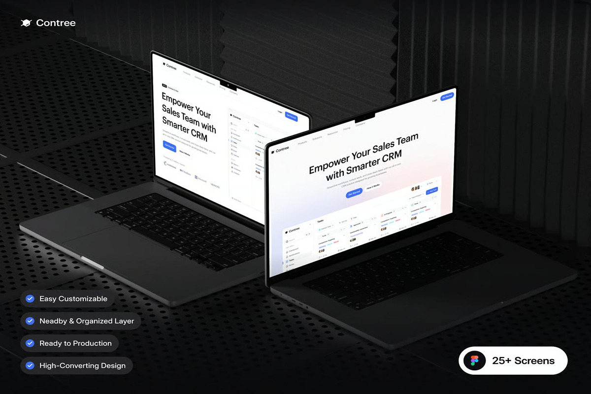 Contree CRM Website Template UI Kit, an UI Kit Template by Lumina_ui_ux202 (Photo 1 of 8)