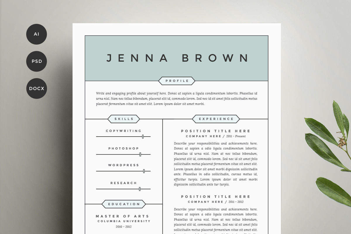 Resume Template 4 Pack | CV Template, a Resume Template by Refinery Resume Co. (Photo 1 of 3)
