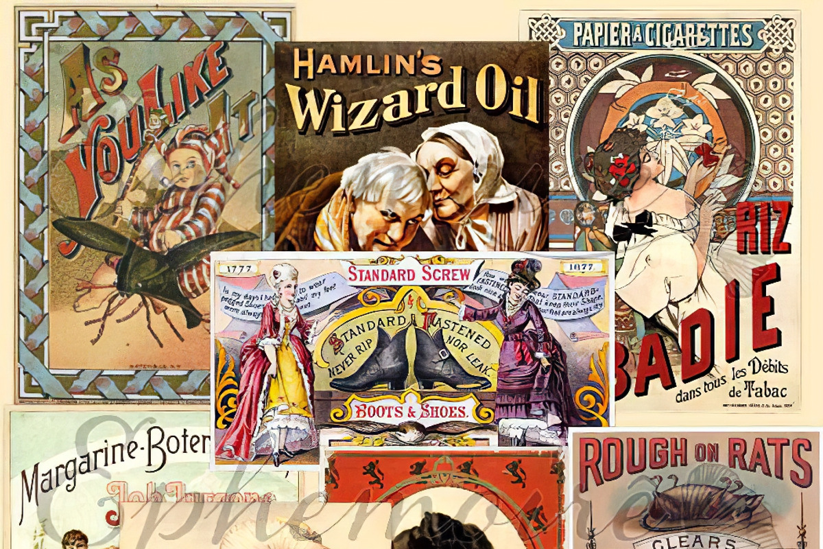 Vintage Advertising Ephemera Set, an Object Graphic by ephemoire
