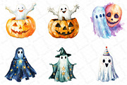 Vibrant Halloween Ghost Clipart, an Illustration by DreamPrint404 (Thumbnail 5 of 5)
