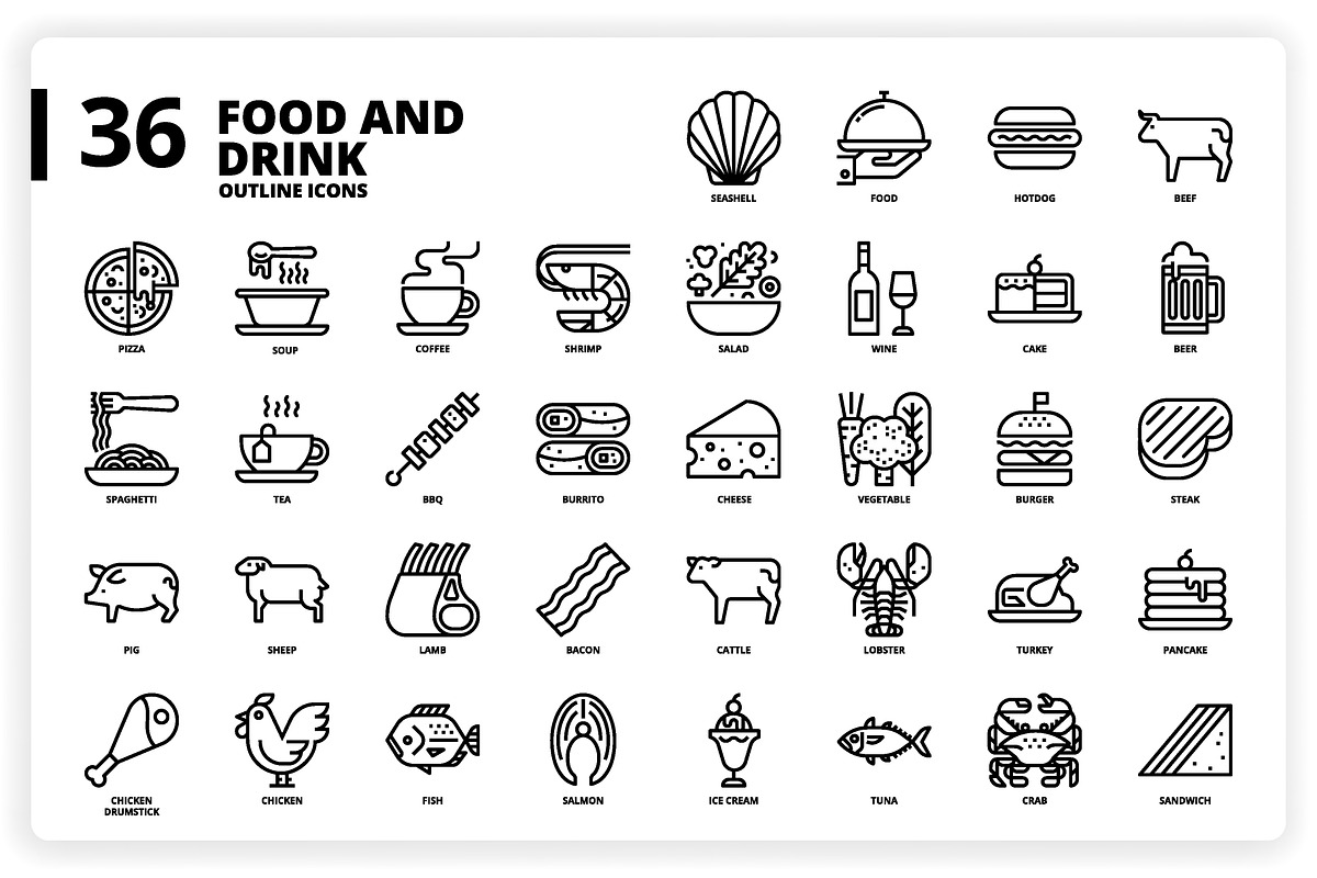 3,600 Icons x3 Styles, an Outline Icon by monkik (Photo 137 of 299)