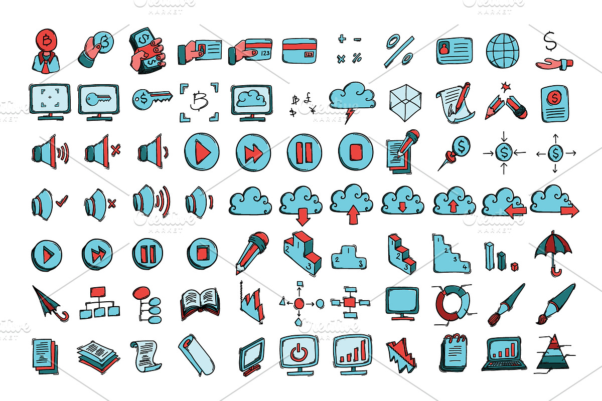540 Business doodle icons color set, an Outline Icon by TKDoodle (Photo 3 of 9)