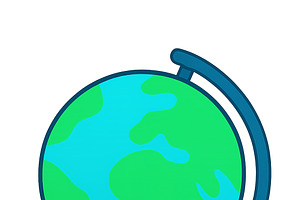 Globe illustration for back to schoo, an Illustration by Dvoevnore photos