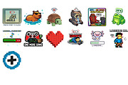 Retro Game Pixel Clipart Set - 37PNG, a Technology Illustration by InkyQueenArt (Thumbnail 5 of 6)