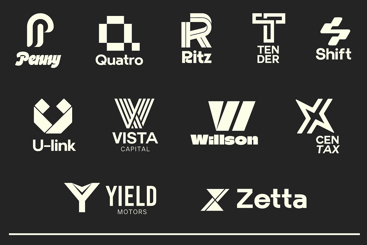 Letter Logo Template Vol 2, a Solid Icon by Tekuni (Photo 3 of 12)