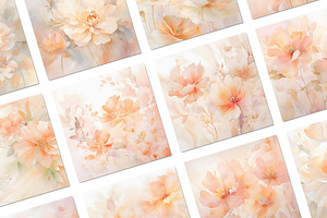 Fuzzy Peach Floral Backgrounds