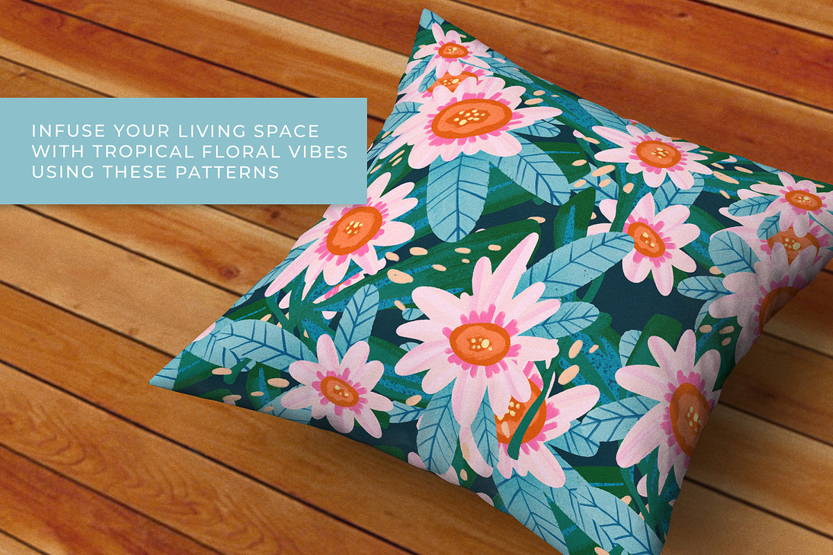 Bold Jungle Blooms Seamless Patterns, a Decorative Illustration by Ramona Schratt (Photo 6 of 9)