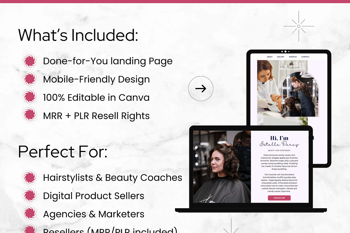 Beauty & Hair Salon Canva Website preview 2