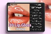 Procreate Realistic Lip Gloss stamps, a Brush Add-On by KsTumanova (Thumbnail 1 of 2)