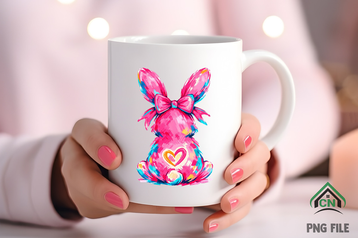 Brushstroke Easter Bunny PNG, an Illustration by Craft Nest (Photo 4 of 6)