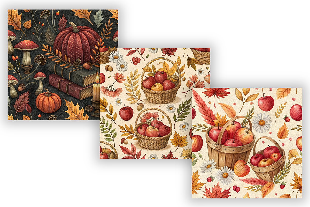 Sweet Autumn Digital Paper Pack, a Pattern Graphic by FloridPrintables (Photo 5 of 8)
