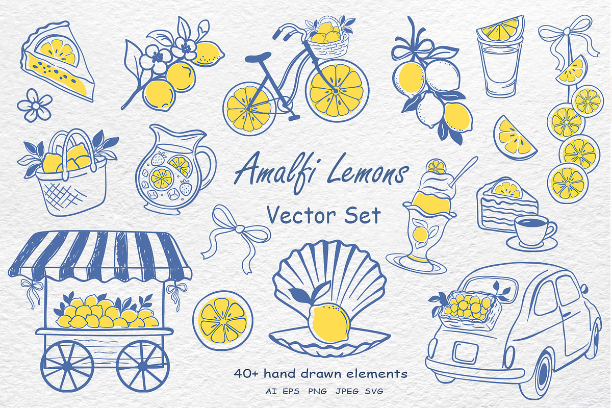 Lemon Vector Clipart Set, an Object Graphic by Watercolor dreams (Photo 1 of 5)