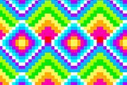 Flat Seamless Pixel Neon Pattern, a Pattern Graphic by MISS CHATZ (Thumbnail 4 of 4)