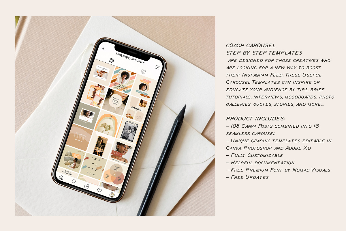 Coach Carousel Templates CANVA-PS, a Social Media Template by Sparrow & Snow (Photo 2 of 11)