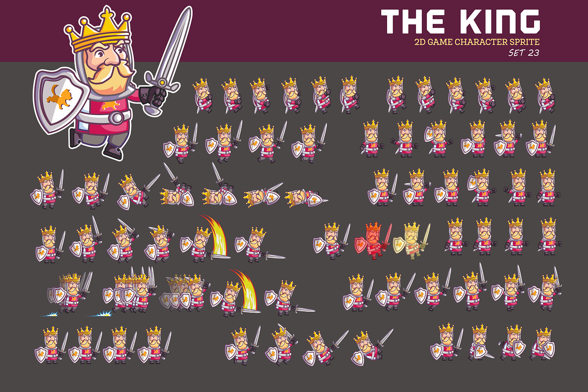 MEDIEVAL KING GAME SPRITE, an Illustration by Silpin
