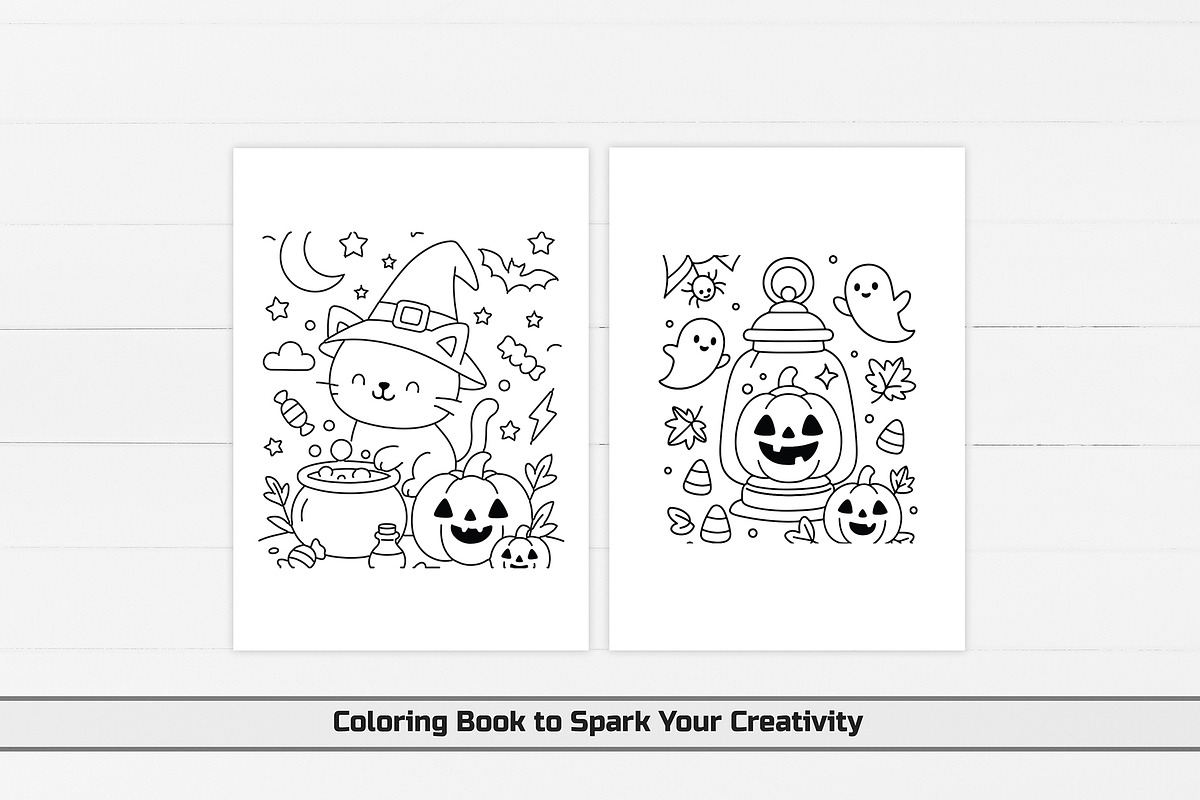 Halloween Coloring Pages, an Education Illustration by DesignDevisers (Photo 7 of 7)
