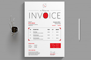 Minimalist Invoice Design, a Stationery Template by MightyDesign