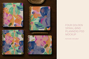 Four planner covers PSD mockup, a Merchandise Mockup by jenartstudio (Thumbnail 2 of 3)