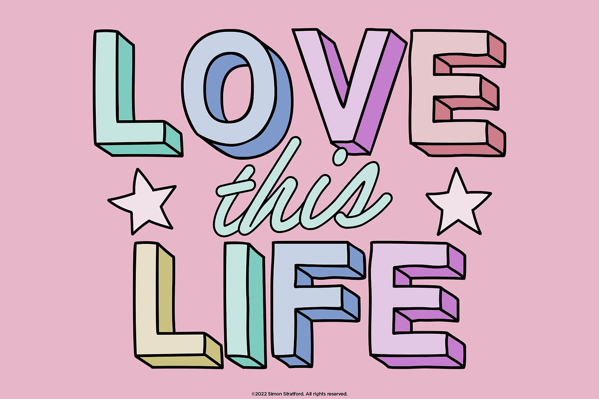 Display font Love This Life, a Sans Serif Font by Itsmesimon (Photo 1 of 25)