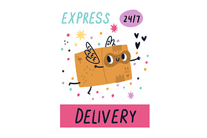 Delivery box poster. Cardboard, a Finance Illustration by Vectorbuum