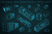 Mobile Generating Units Set, a Technology Illustration by Blacklight (Thumbnail 1 of 3)