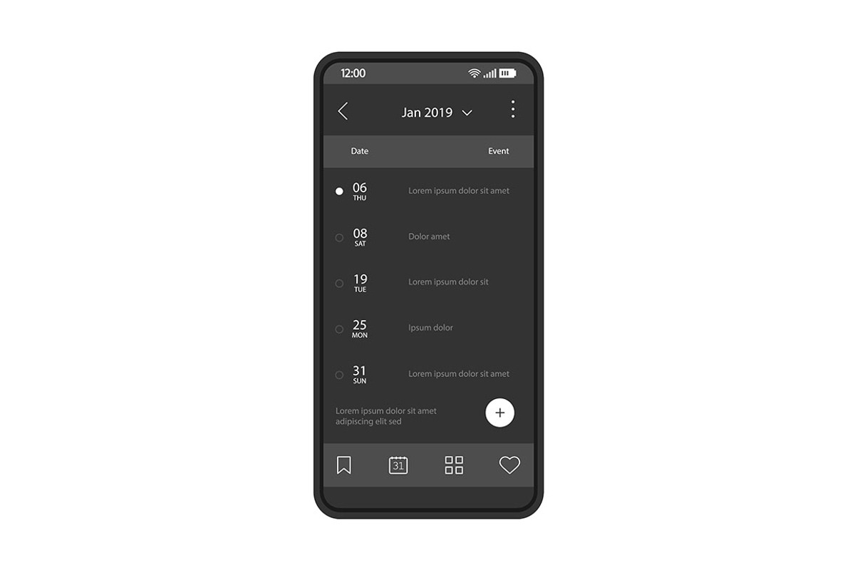 Reminder smartphone app interface, a Templates & Theme by IMG Visuals