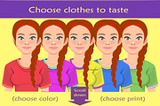 Girl avatar creator (PS), a Person Illustration by Mandarinkas art (Thumbnail 8 of 9)
