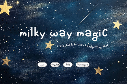 Milky Way Magic - Playful & Bouncy, a Handwritten Font by Kaya Fonts