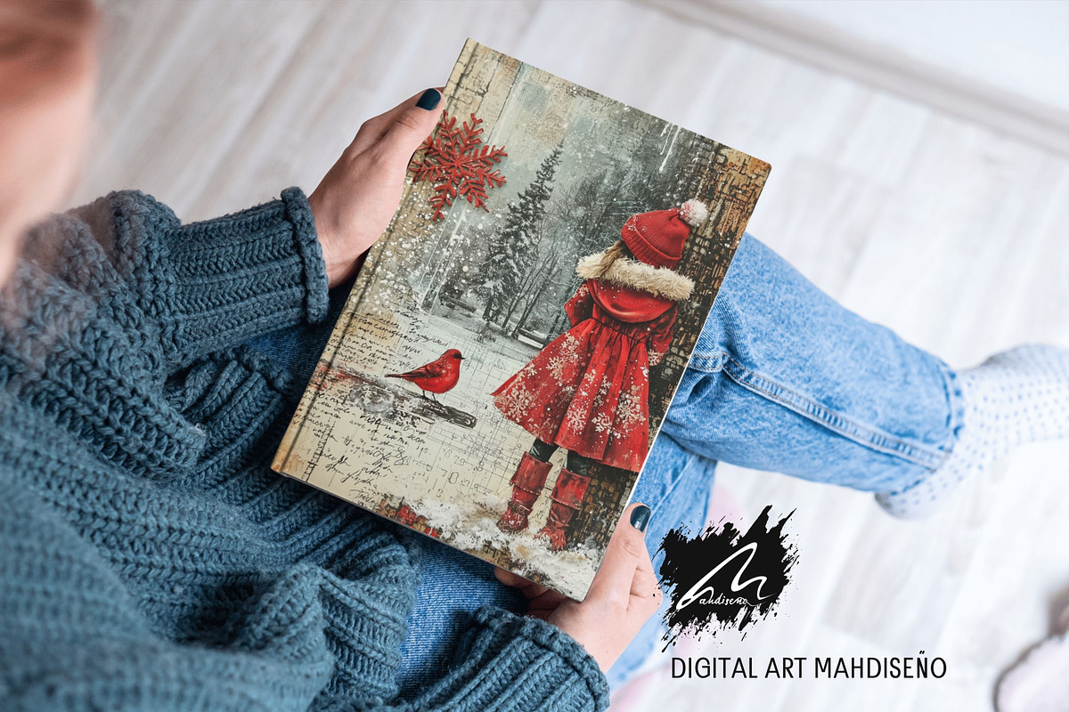 Shabby Lace Xmas Scrapbook Pages, a Seasonal Illustration by Digital Art Mahdiseño (Photo 5 of 10)