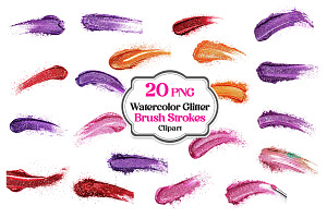 Colorful Glitter Brush Strokes