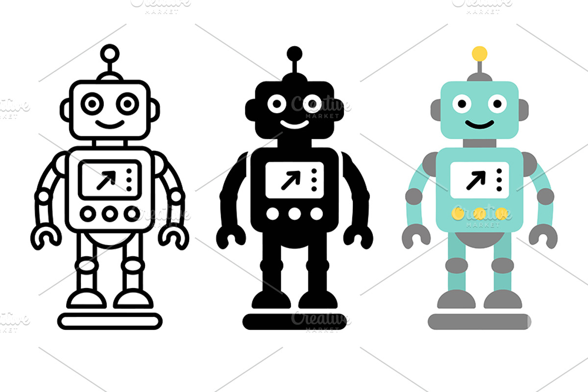Robot Character Vector Design, a Solid Icon by Artonix (Photo 2 of 2)