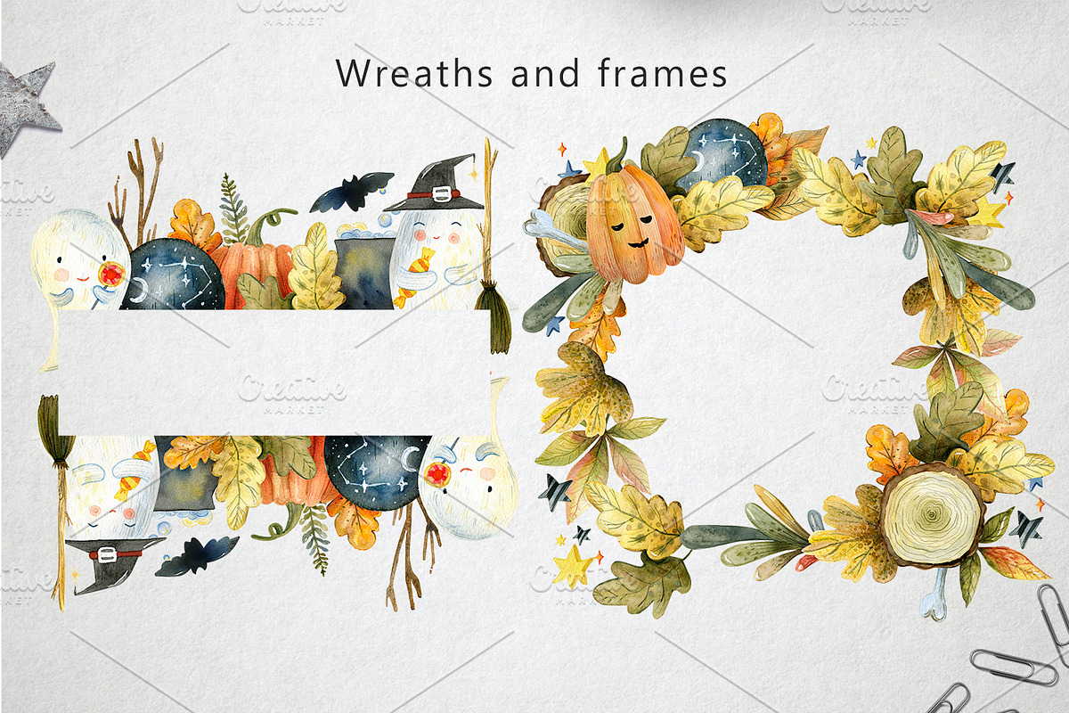 Magic Halloween Watercolor Set, an Object Illustration by annasokol_ (Photo 3 of 8)