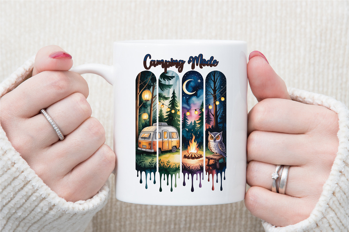 Camping Mode Brushstroke Sublimation, an Illustration by Sublimation Artist (Photo 6 of 9)
