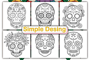 Easy Sugar Skull Coloring Book, an Animal Illustration by Ink Gallery (Thumbnail 2 of 4)